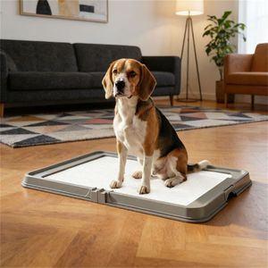 Contenitore Grigio per Tappetini Assorbenti e Bidone per Rifiuti per l'Addestramento a Toilette di Cani e Gatti, Lettiera per Gatti - Product Image 1