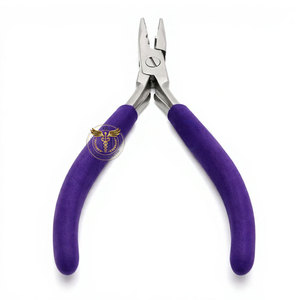 Hair <b>Extension</b> Pliers Blue Handle Stainless Steel <b>Micro</b> Ring Nano Ring Applying Crimping Pliers Hair <b>Extension</b> Tool Salon - Product Image 3