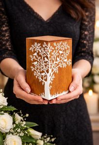 Urna de cremación de madera Impex Designs, hecha a mano por artesanos indios, urna de cremación de madera para pedidos al por mayor, urna de madera de moda. - Product Image 5