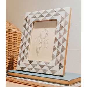 Cadre photo géométrique en os incrusté de haute qualité, style bohème, en bois, pour table ou décoration murale, prix de gros - Product Image 4