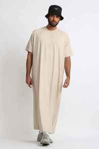 Túnica Islámica Árabe para Hombre, Marca Manufacturer Man Thobes, Cuello de Dos Tonos, Túnica Tradicional Musulmana de Manga Larga, Jubba Elegante - Product Image 3