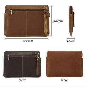 Housse pour ordinateur portable en cuir véritable vintage moderne pour hommes - Housse pour ordinateur portable professionnelle durable et écologique LS-0267 - Product Image 2