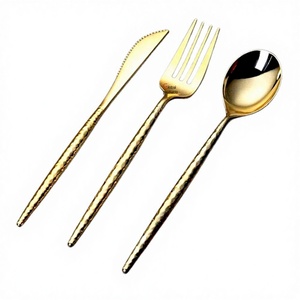 Luxury <b>Gold</b> 3-Piece Stainless Steel Handmade Style Wedding <b>Mirror</b> Polish Flatware Cutlery Set Foe <b>Table</b> Centerpiece - Product Image 1