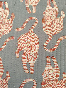 Blue Tiger Reversible Cotton Floral Print Quilted <b>Thin</b> Machine Washable Multi-Shaped Customizable Rajasthan Placemat <b>Dining</b> Mat - Product Image 3