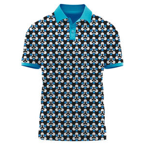 เสื้อโปโลกอล์ฟผู้ชายคุณภาพสูง ผ้าโพลีเอสเตอร์ พิมพ์ลายเรียบ ป้องกันรอยยับ รับผลิตแบบ ODM - Product Image 5