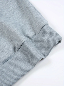 Men's Custom Logo Front Crewneck Sweatshirt Regular Fit 100% Cotton French Terry Fleece 370g Breathable Casual Spring Wear - Product Image 5