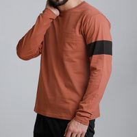 Camiseta de Manga Larga Lisa para Hombre, Diseño Sencillo, Venta al por Mayor, Ropa Masculina de Alta Calidad, Cuello Redondo