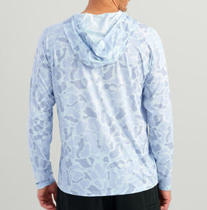 Vente en gros de chemises de pêche personnalisées UPF50 à séchage rapide, respirantes, imperméables, à manches longues, offrant une protection performante, et sweats à capuche pour la pêche. - Product Image 2