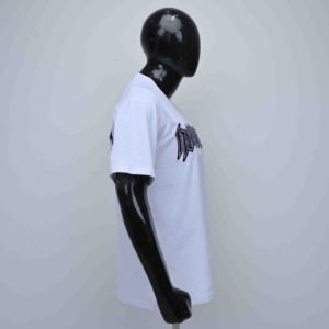 เสื้อยืดคอกลมผ้าฝ้ายสีขาวลายพิมพ์ตัวอักษรสำหรับผู้ชายทรงปกติแขนสั้นสไตล์ลำลอง - Product Image 3