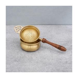 ที่กรองชาทองเหลืองทำมือขายดีที่สุด พร้อมด้ามจับกว้าง สำหรับชาและกาแฟ - Product Image 4