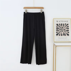 Pantalon décontracté ample et ample en modal pour femme, taille plus, coupe large, style pyjama, idéal pour l'été - Product Image 1