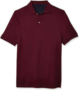 เสื้อโปโลแขนสั้นผู้ชาย สีพื้น ทรงปกติ สวมใส่สบาย ระบายอากาศได้ดี ผ้าฝ้ายถักปิเก้ สีแดงเลือดหมู - Product Image 1