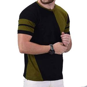 Camiseta de algodón para hombre, de color sólido, informal, con cuello redondo, básica, 100% algodón, de corte holgado, estampada. - Product Image 2