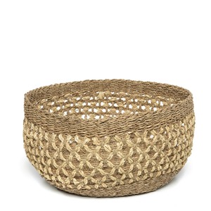 Panier de rangement rond multifonction en jonc de mer écologique Vietrustic pour la lessive et l'usage domestique - Product Image 1