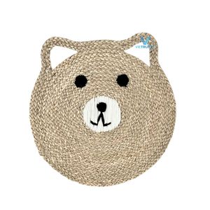 Handmade <b>Rustic</b> Round Striped Seagrass <b>Rug</b> for Baby Kids Nursery Bedroom Playroom Floor Decor - Product Image 6