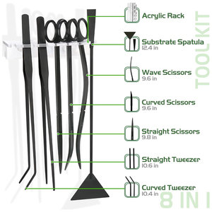 Juego Completo de Herramientas para Acuarios, Tijeras para Plantas Acuáticas de Acero Inoxidable, Pinzas Rectas y Curvas, Kit de Espátulas - Product Image 3