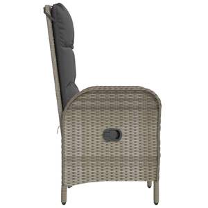 Silla Ergonómica de Jardín de Poliratán Gris y Acero para Exteriores - Product Image 6