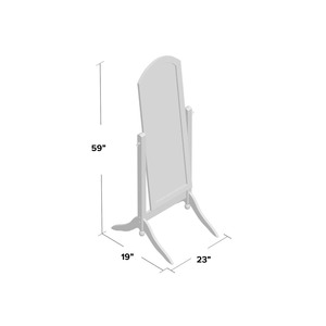 Espejo de pie con marco blanco y base, diseño minimalista, perfecto para habitación personal y uso diario, espejo de la India - Product Image 3