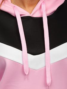 Women's 100% Organic Cotton Polyester Pullover Hooded <b>Sweatshirt</b> Winter Pullover Hoodie with Front Logo - Product Image 4