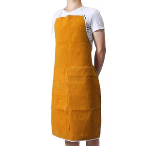 Designer Cowhide Split Leather Welding Aprons Work Safety Workwear Abrasion Resistant Flame Retardant Industrial Safety Apron - Product Image 2