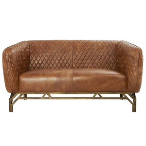 Sofá de Cuero Genuino de Estilo Retro Americano Moderno, Minimalista Italiano de Lujo Ligero para Sala de Estar - Product Image 2