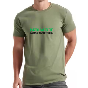 Camiseta de Algodón de Manga Corta para Hombre, Corte Regular, Cuello Redondo, Diseño Casual con Letras Estampadas - Product Image 1