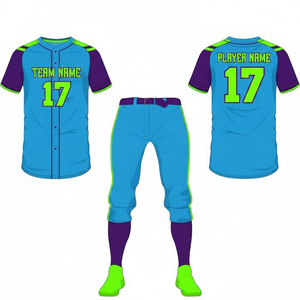 Ensemble d'uniformes de baseball personnalisés 2026 en gros – 100 % polyester respirant, séchage rapide, maillot sublimé imprimé pour équipe, unisexe, manches courtes - Product Image 1