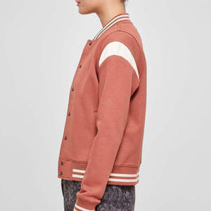 Customizable Men's Women's College Varsity Satin Bomber Jacket Sheep Skin Leather Breathable Cotton Finished Customizable - Product Image 6