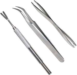 แหนบถอนเห็บสแตนเลสแบบแมนนวลเครื่องมือตัดแต่งขนสัตว์เลี้ยงแบบสองปลาย - Product Image 4