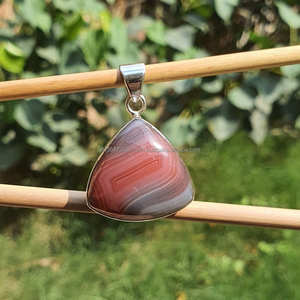 Pendentif en argent Sterling 925 Agate à bandes noires Pendentif en pierres précieuses Collier Bijoux faits à la main Bijoux en agate Cadeau pour elle - Product Image 2