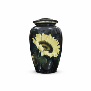 Urnas Metálicas Florales con Rosas Rojas para Cenizas, Elegantes Urnas Conmemorativas de Metal para Cremación de Adultos y Exhibición en el Hogar - Product Image 6