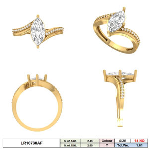 14K Solid Gold Marquise Cut Lab Grown Diamond <b>Ring</b> <b>Split</b> Shank Pave Band F VVS VS CVD Diamond Elegant Engagement <b>Ring</b> - Product Image 5