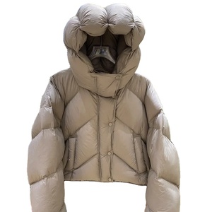 Nueva chaqueta de mujer recortada con capucha engrosada suelta chaqueta acolchada adelgazante - Product Image 1