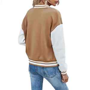 Veste universitaire sur mesure, design personnalisé, combinaisons de couleurs unisexes, veste universitaire marron et <span class=keywords><strong>blanche</strong></span>, veste universitaire Letterman pour hommes et femmes - Product Image 4