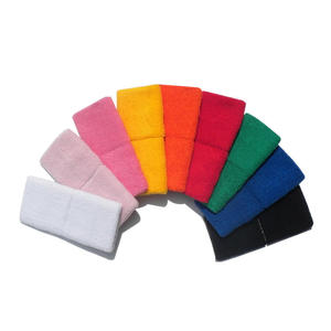 Al por mayor: Muñequeras y diademas deportivas personalizadas de algodón rizado con bordado para correr, tenis, baloncesto y entrenamiento - Product Image 3
