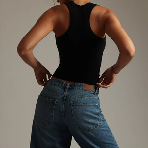 Débardeurs côtelés sans manches pour femmes, à séchage rapide, respirants, écologiques, tricotés, design personnalisé, faible MOQ, pour le sport et le fitness - Product Image 6