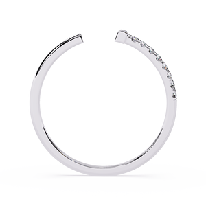 Bague minimaliste en or blanc avec diamant rond taille brillant, couleur D, pierres naturelles, style unisexe pour tous les jours - Product Image 4