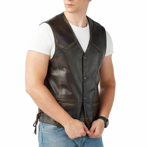 Wholesale Wear Custom Direct Adjustable Rate Leather <b>Vest</b> Unique Design All Size and Color Top Manufacturer Leather <b>Vest</b> - Product Image 3