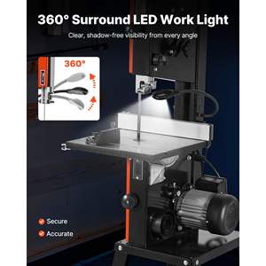 Scie à ruban de table à deux vitesses de 10 pouces, 373 W, 1/2 CV, hauteur de coupe maximale de 6 pouces, table en fonte de 13,2 x 13,4 pouces, éclairage de travail à 360 degrés - Product Image 5