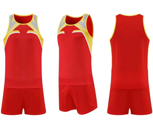 Uniforme de Atletismo para Hombre, Conjunto de Camiseta y Pantalones Cortos con Logotipo Personalizado para Ropa Deportiva de Equipo - Product Image 6