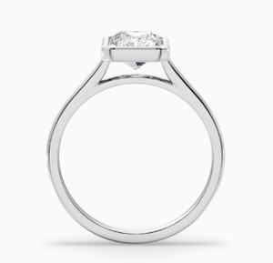 Radiant Cut Moissanite Wedding Party Engagement <b>Ring</b> <b>925</b> Sterling <b>Silver</b> White Gold Plated Dainty Minimalist <b>Ring</b> - Product Image 2