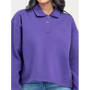 Pull en molleton tricoté pour femme, à manches longues, col à capuche, décontracté, court, couleur unie, respirant, hiver - Product Image 3