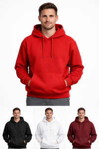 รับผลิตเสื้อฮู้ดผ้าฝ้ายฟลีซแบบ OEM ขายส่งตามสั่ง 340 GSM ผลิตเสื้อผ้าจำนวนมากภายใต้แบรนด์ของคุณเอง - Product Image 5
