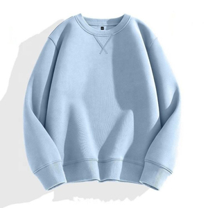 Sweat-shirt épais 100 % coton avec col rond en polaire pour l'hiver, pull unisexe oversize, vêtements streetwear, logo personnalisé - Product Image 1