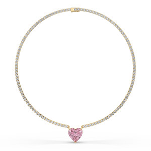 Luxeshine 24.76 CARAT Lab Grown Heart and Round Brilliant Cut Diamond <b>Necklace</b> for Women Luxury IGI Certified - Product Image 4