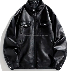 Veste de mode en cuir véritable à fermeture éclair personnalisée pour hommes de bonne qualité à des tarifs de gros Veste en cuir de couleur personnalisée pour hommes - Product Image 1