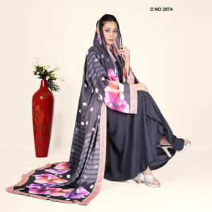 Élégante Abaya en Chiffon Légère à Col Ouvert, Vêtement Islamique pour Fêtes, Usage Quotidien, Bureau et Prières – En Vente - Product Image 1