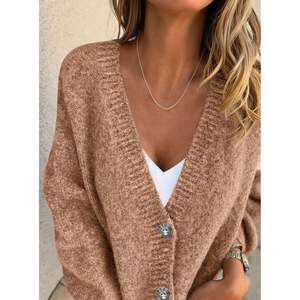 Prettypgcdn <b>Women's</b> Trendy Long Sleeve Button <b>Oversized</b> Chunky Knit <b>Cardigan</b> Sweater <b>for</b> Fall 2025 Outerwear - Product Image 1