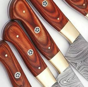 5-Piece Damascus Steel <b>Knife</b> <b>Set</b> Wooden Handle 96-Layer Polished Blade <b>Sharp</b> Chef <b>Knives</b> Ambidextrous - Product Image 6