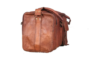 Sac de voyage vintage de haute qualité, sac de sport à bandoulière, sac de voyage en cuir de chèvre véritable - Product Image 2